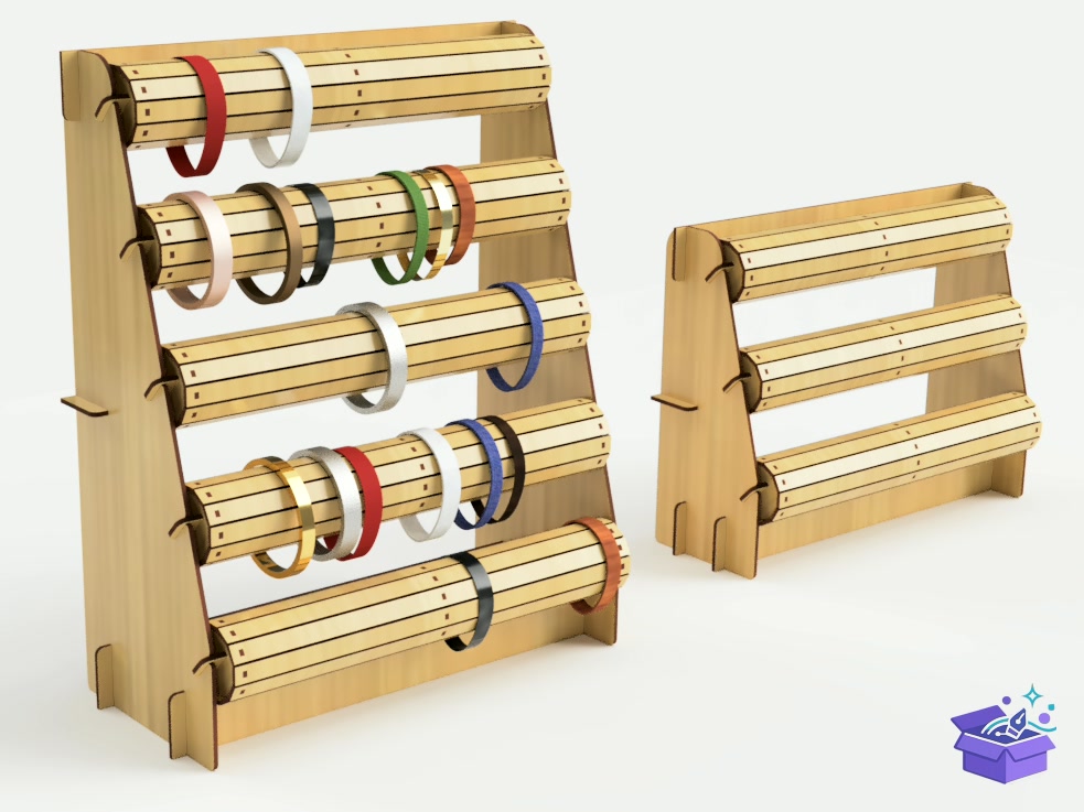Lazer Kesim Bracelet Stand And Watch Stand - Lazer Kesim ve Çizim Dosyası (SVG, DXF, EPS, PNG) - detaylı önizleme 6