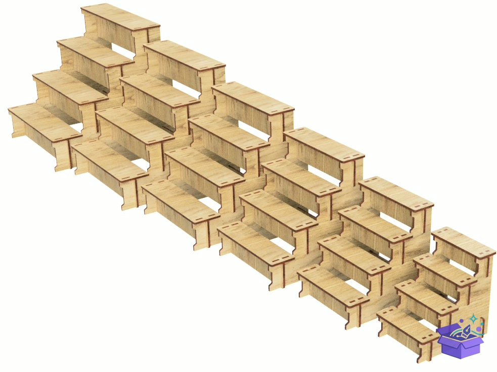 Lazer Kesim Retail Display Stand Duvar Rafı - Lazer Kesim ve Çizim Dosyası (SVG, DXF, EPS, PNG) - detaylı önizleme 2