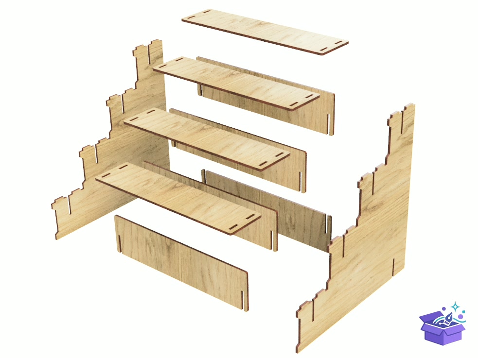 Lazer Kesim Retail Display Stand Duvar Rafı - Lazer Kesim ve Çizim Dosyası (SVG, DXF, EPS, PNG) - detaylı önizleme 3