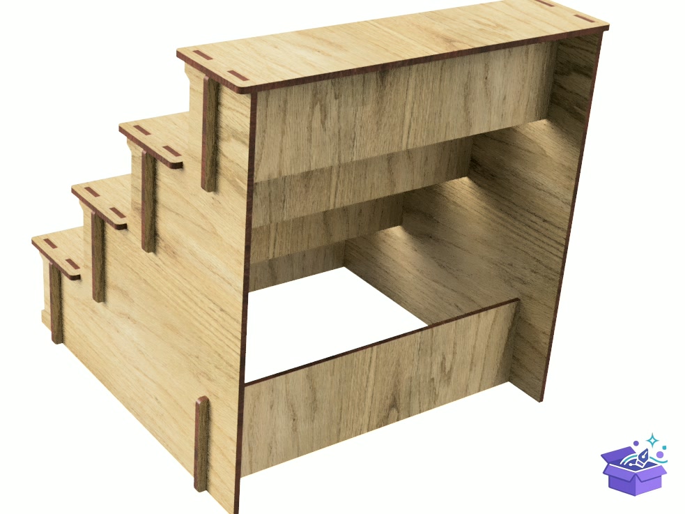 Lazer Kesim Retail Display Stand Duvar Rafı - Lazer Kesim ve Çizim Dosyası (SVG, DXF, EPS, PNG) - detaylı önizleme 4