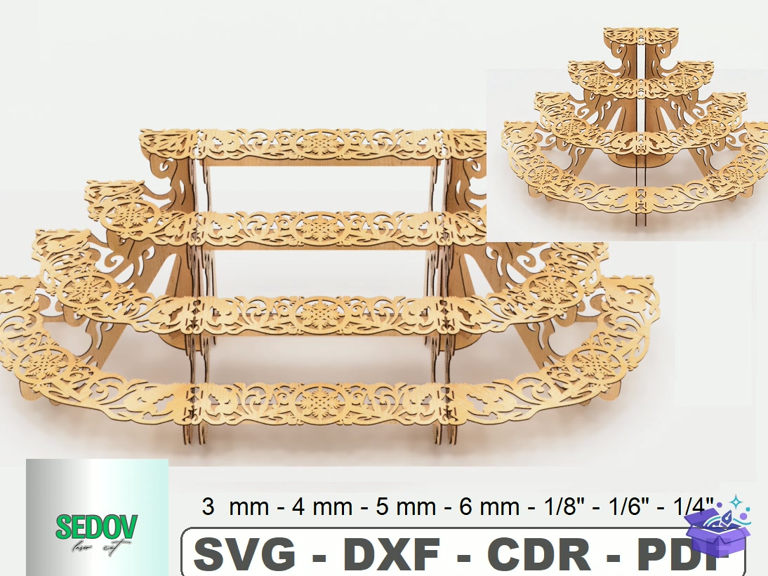 Openwork Display Raflar Laser - Lazer Kesim ve Çizim Dosyası (SVG, DXF, EPS, PNG) - Lazer Kesim Dosyaları İndir (DXF, SVG, AI)