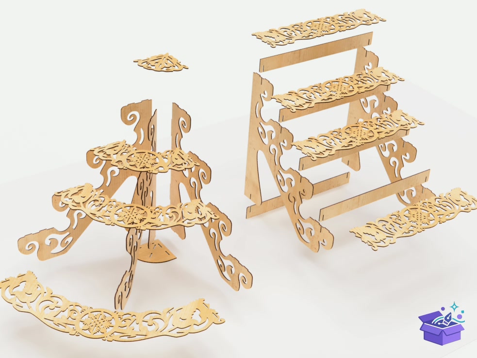 Openwork Display Raflar Laser - Lazer Kesim ve Çizim Dosyası (SVG, DXF, EPS, PNG) - detaylı önizleme 3