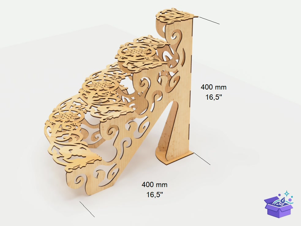 Openwork Display Raflar Laser - Lazer Kesim ve Çizim Dosyası (SVG, DXF, EPS, PNG) - detaylı önizleme 5