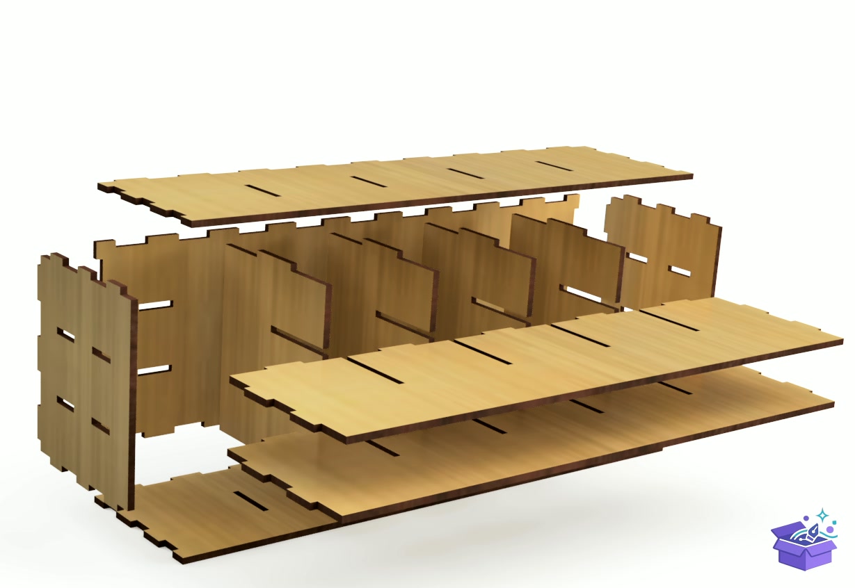 Lazer Kesim Drawer Organizer Storage Kutu - Lazer Kesim ve Çizim Dosyası (SVG, DXF, EPS, PNG) - detaylı önizleme 6