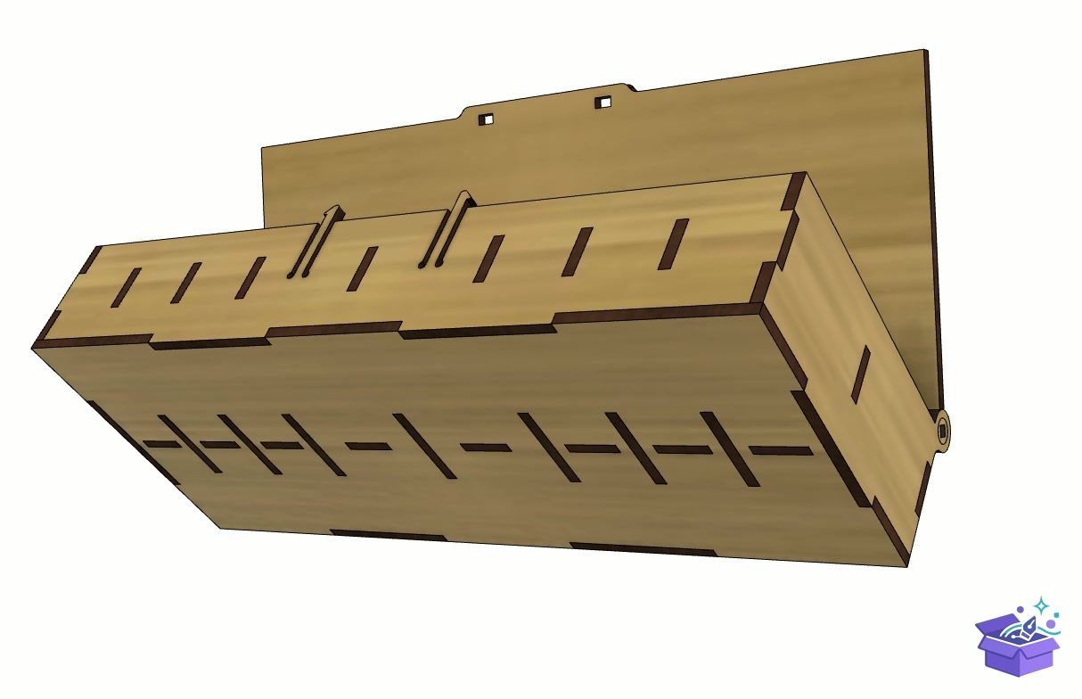 Lazer Kesim Snap Kutu Flip Top Organizer - Lazer Kesim ve Çizim Dosyası (SVG, DXF, EPS, PNG) - detaylı önizleme 3