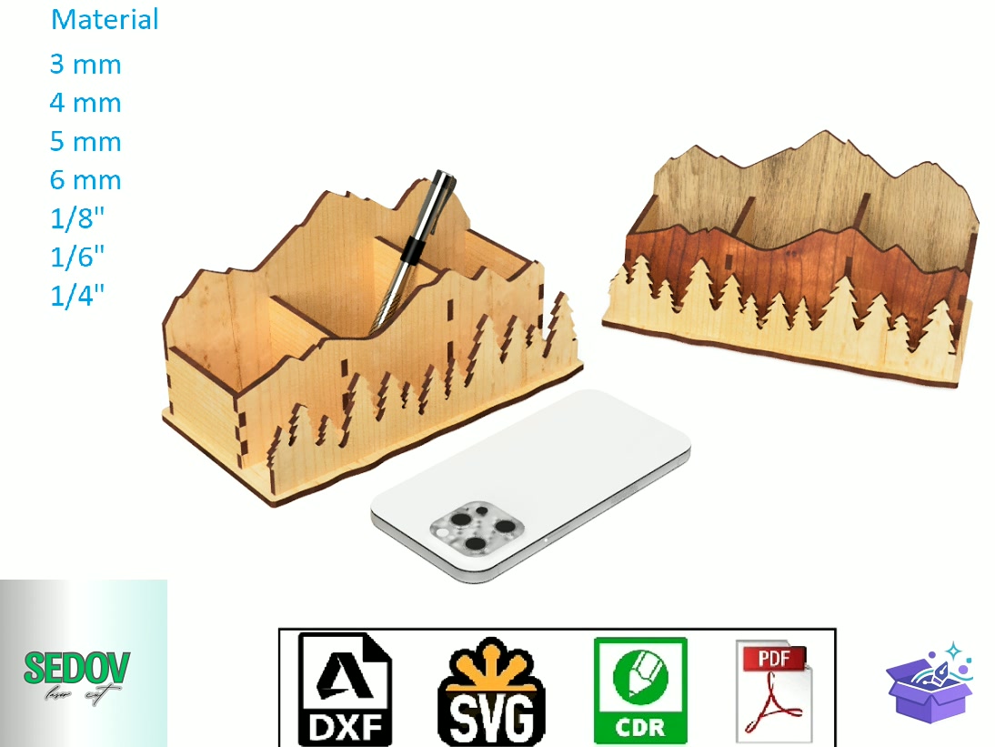 Lazer Kesim Kids Pensil Organiser - Lazer Kesim ve Çizim Dosyası (SVG, DXF, EPS, PNG) - Lazer Kesim Dosyaları İndir (DXF, SVG, EPS)