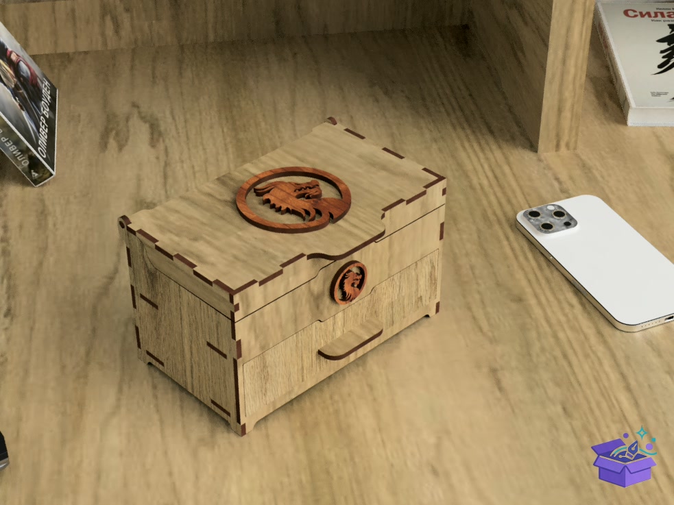 Lazer Kesim Board Games Kutu Or Takı Aksesuar Kutu - Lazer Kesim ve Çizim Dosyası (SVG, DXF, EPS, PNG) - detaylı önizleme 3