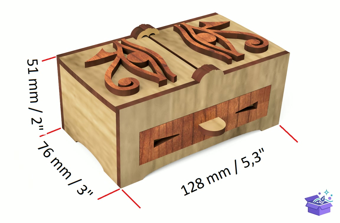 Lazer Kesim Kutu Şablon For Board Games - Lazer Kesim ve Çizim Dosyası (SVG, DXF, EPS, PNG) - detaylı önizleme 3