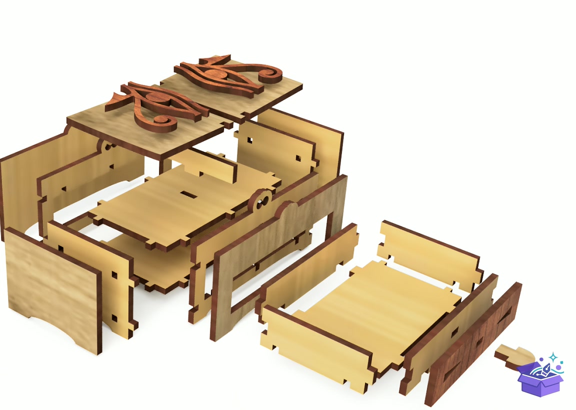 Lazer Kesim Kutu Şablon For Board Games - Lazer Kesim ve Çizim Dosyası (SVG, DXF, EPS, PNG) - detaylı önizleme 4