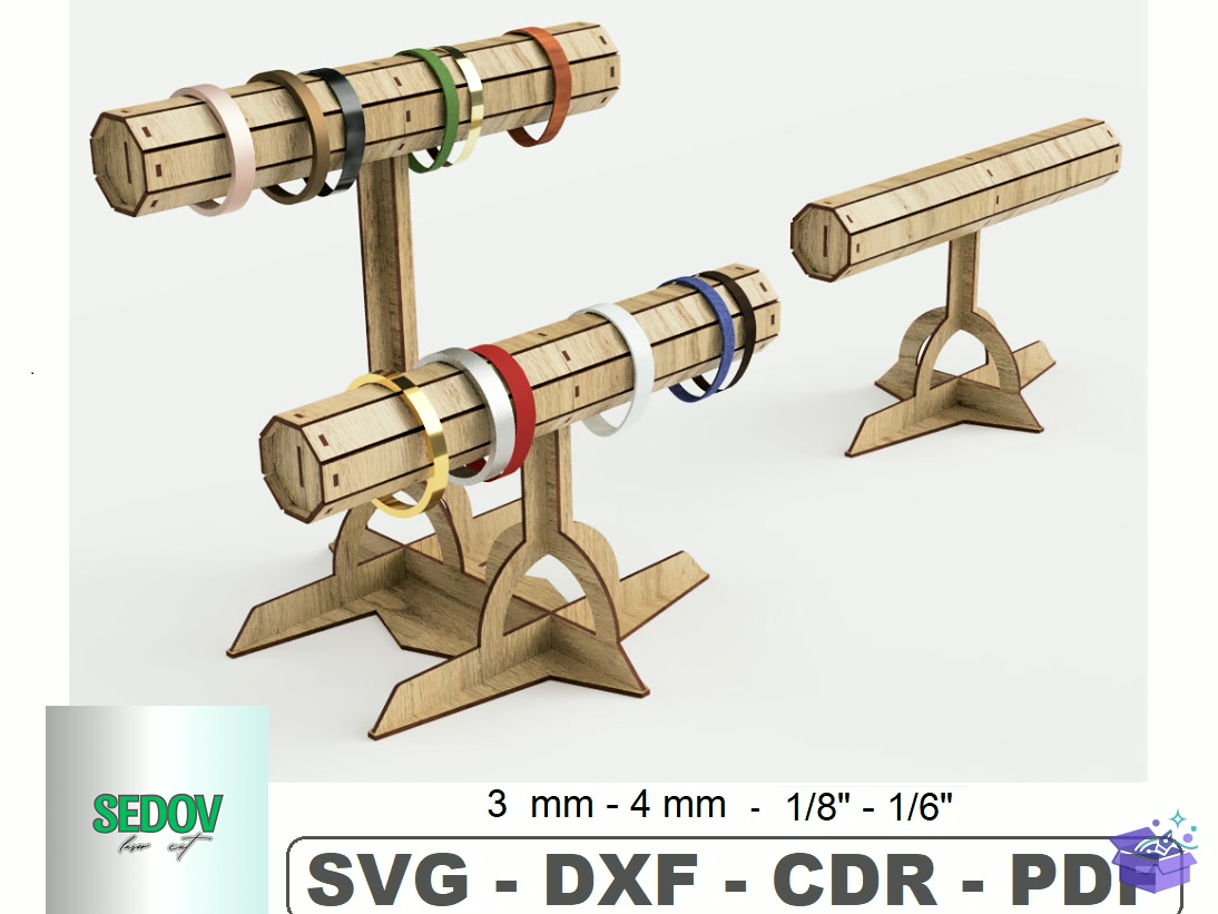 Bracelet Retail Display Stand Lazer Kesim - El İşi ve Kesim Dosyası (SVG, DXF, EPS, PNG) - Lazer Kesim Dosyaları İndir (DXF, SVG, AI)