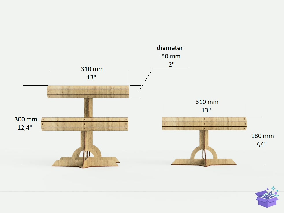 Bracelet Retail Display Stand Lazer Kesim - El İşi ve Kesim Dosyası (SVG, DXF, EPS, PNG) - detaylı önizleme 2