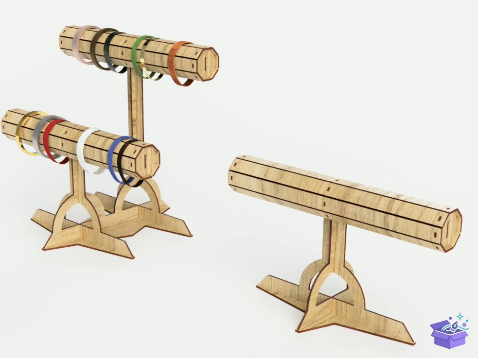 Bracelet Retail Display Stand Lazer Kesim - El İşi ve Kesim Dosyası (SVG, DXF, EPS, PNG) - detaylı önizleme 3