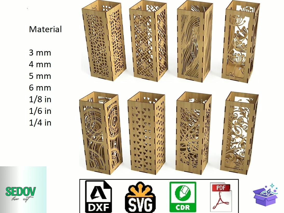 Lazer Kesim Desk Lamba Aydınlatma Candlestick Desen - Lazer Kesim ve Çizim Dosyası (SVG, DXF, EPS, PNG) - detaylı önizleme 5