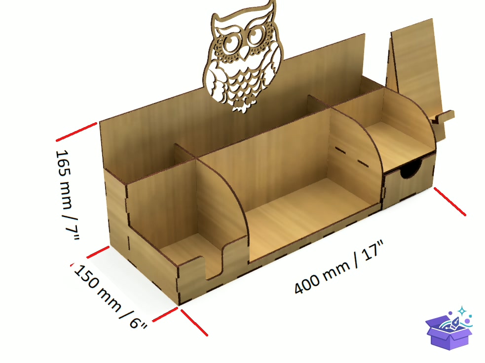Lazer Kesim School Pencil Organizer Or Pen - Lazer Kesim ve Çizim Dosyası (SVG, DXF, EPS, PNG) - detaylı önizleme 2
