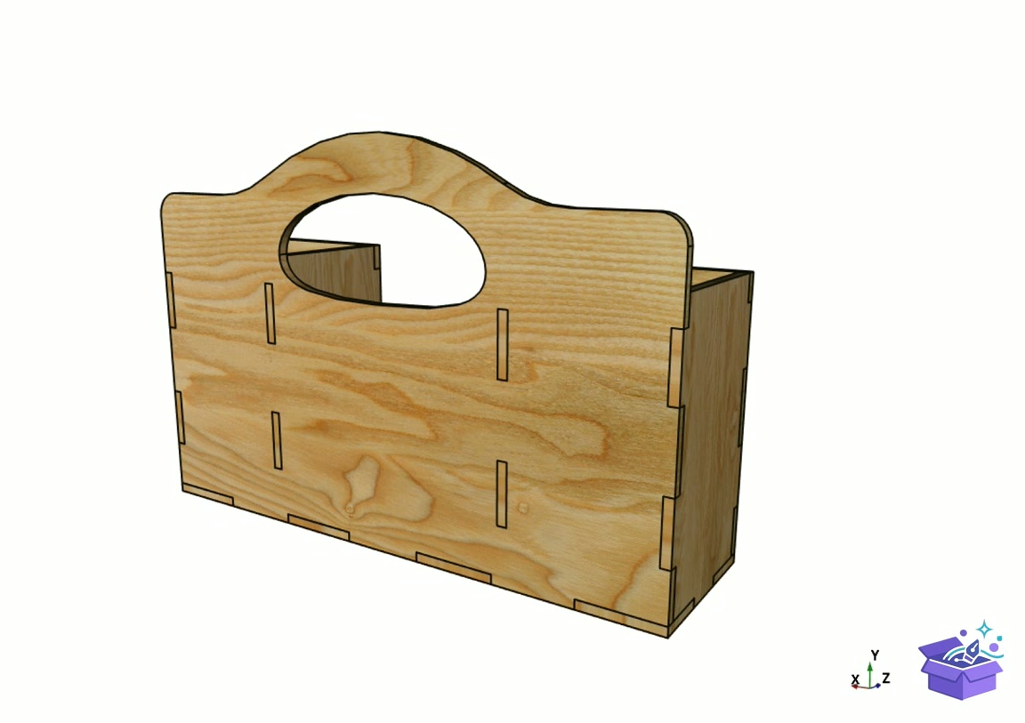 Lazer Kesim Mutfak Organizer With Handle - Lazer Kesim ve Çizim Dosyası (SVG, DXF, EPS, PNG) - detaylı önizleme 2