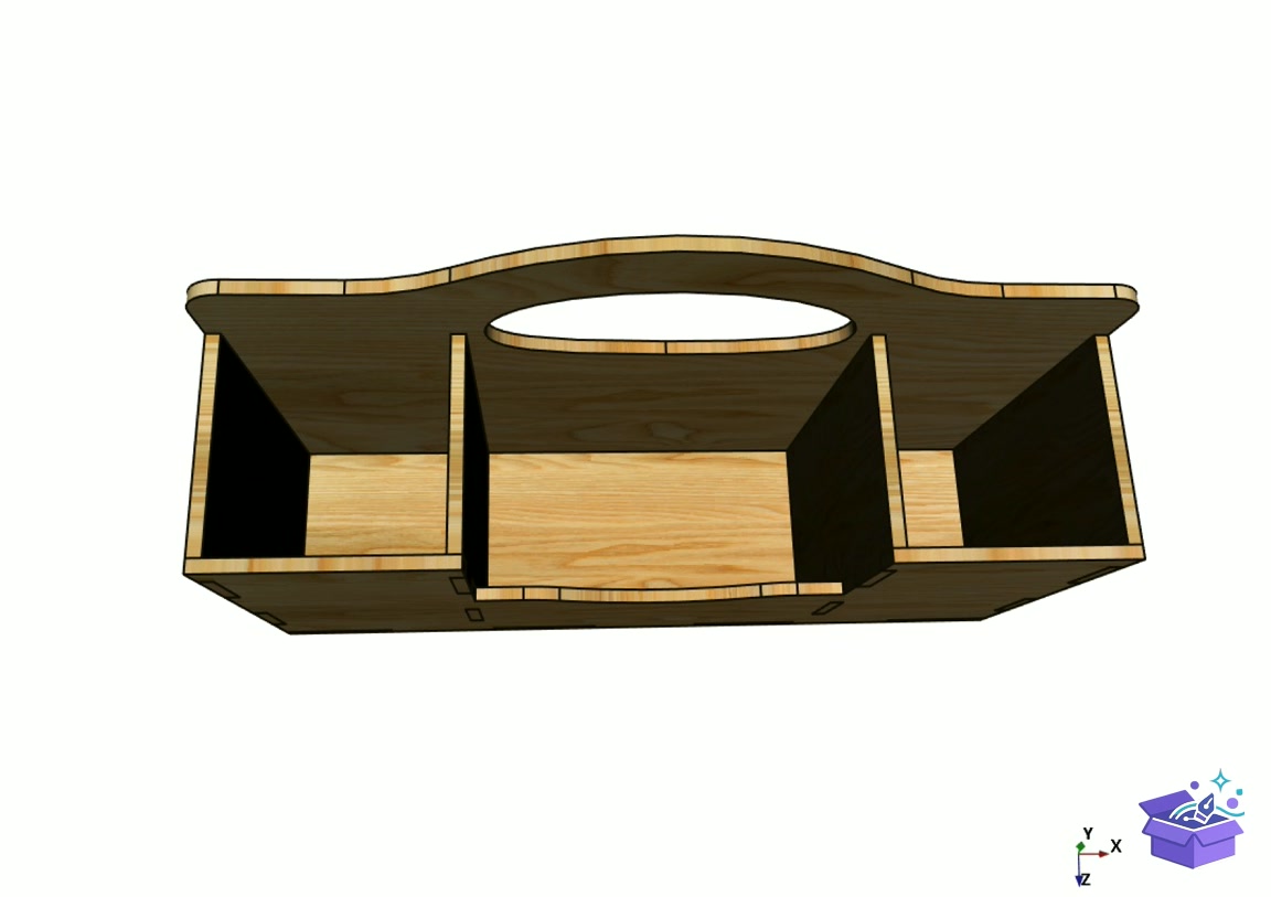 Lazer Kesim Mutfak Organizer With Handle - Lazer Kesim ve Çizim Dosyası (SVG, DXF, EPS, PNG) - detaylı önizleme 3