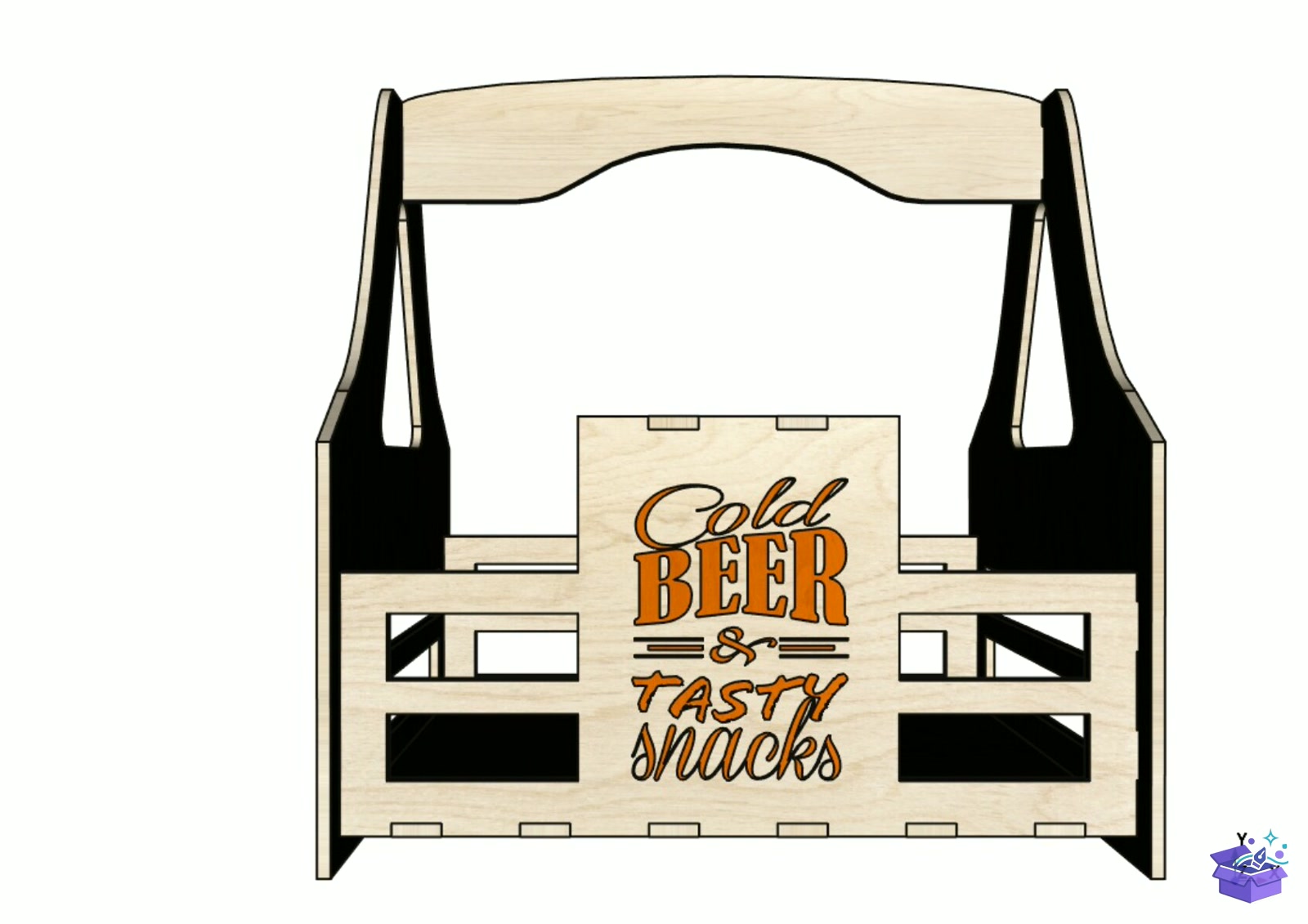 Lazer Kesim Şablon Portable Beer Kutu - Lazer Kesim ve Çizim Dosyası (SVG, DXF, EPS, PNG) - detaylı önizleme 4