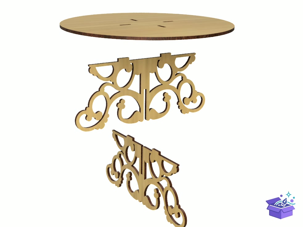 Lazer Kesim Decorative Cake Stand - Lazer Kesim ve Çizim Dosyası (SVG, DXF, EPS, PNG) - detaylı önizleme 3