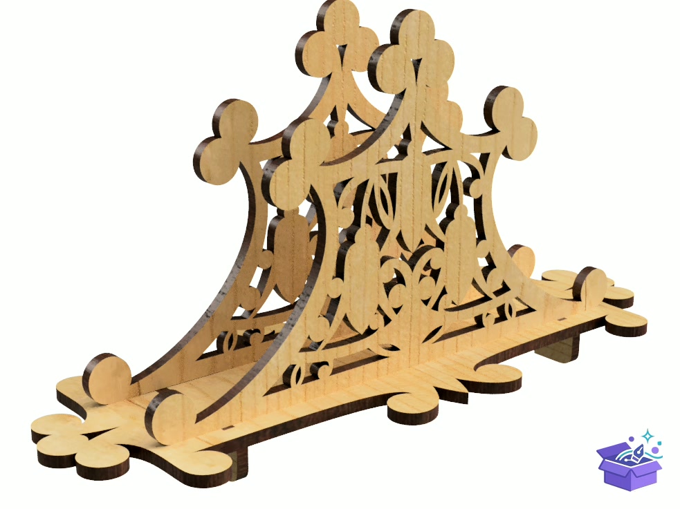 Lazer Kesim Napkin Tutucu With Desen - Lazer Kesim ve Çizim Dosyası (SVG, DXF, EPS, PNG) - detaylı önizleme 4