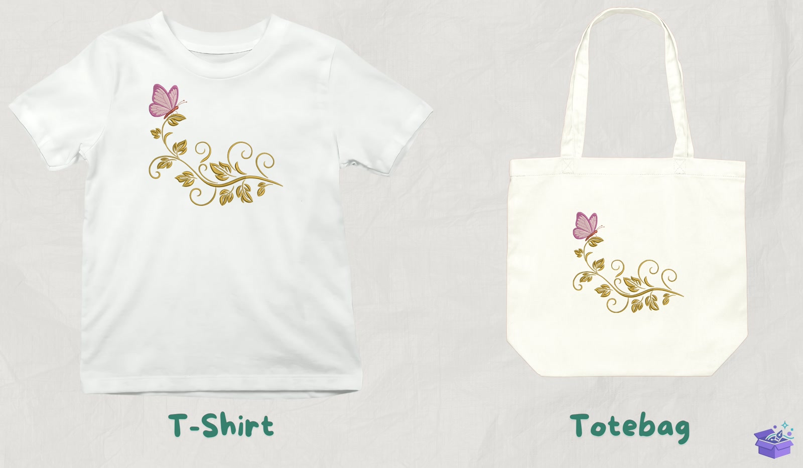 Elegant Kelebek Floral Swirl - Makine Nakış Deseni (SVG, DXF, EPS, PNG) - detaylı önizleme 3