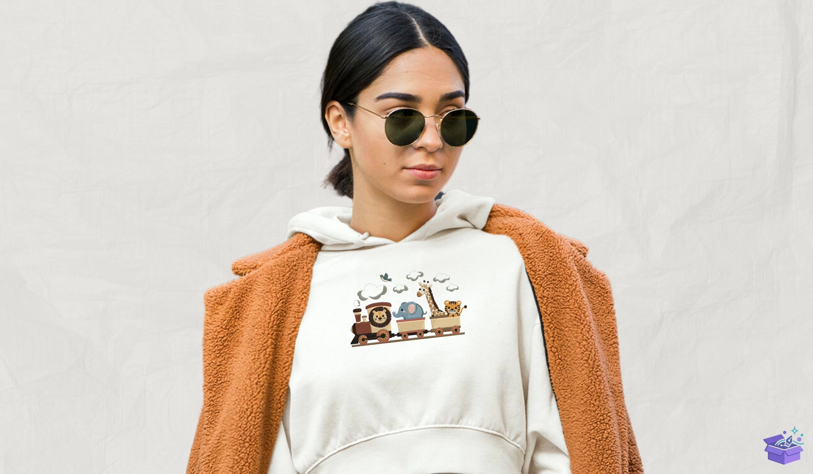 Adorable Safari Animal Train - Makine Nakış Deseni (SVG, DXF, EPS, PNG) - detaylı önizleme 2