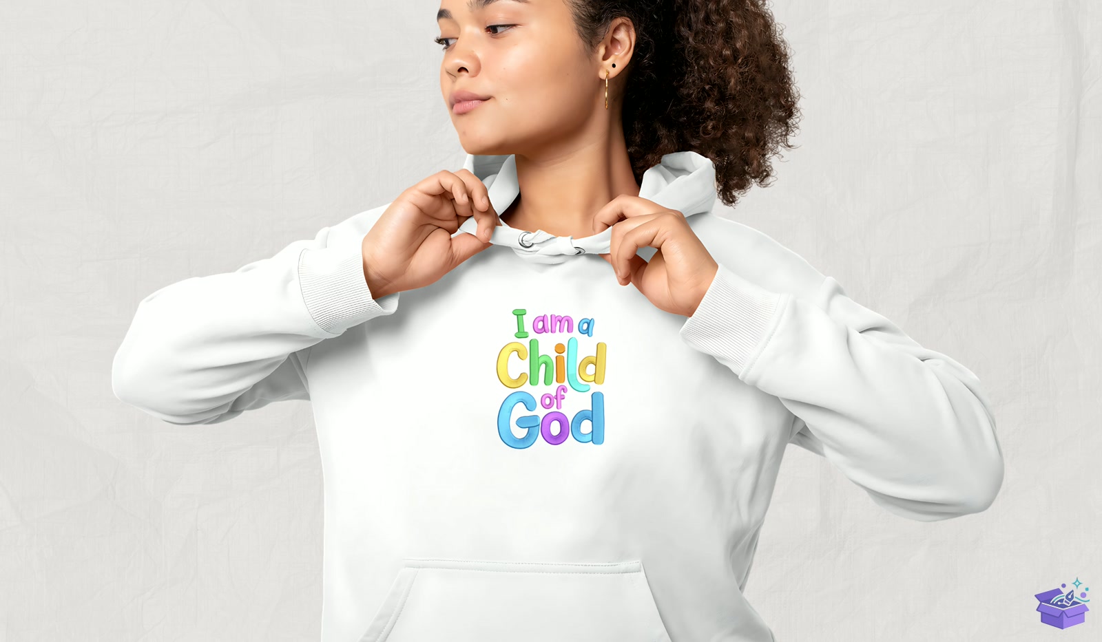 Vibrant "I Am a Child Of God" Script - Makine Nakış Deseni (SVG, DXF, EPS, PNG) - detaylı önizleme 4