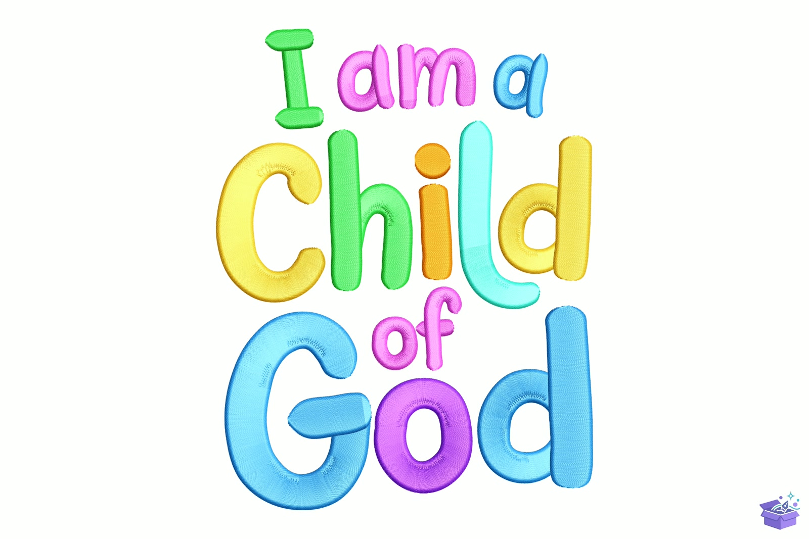 Vibrant "I Am a Child Of God" Script - Makine Nakış Deseni (SVG, DXF, EPS, PNG) - detaylı önizleme 5