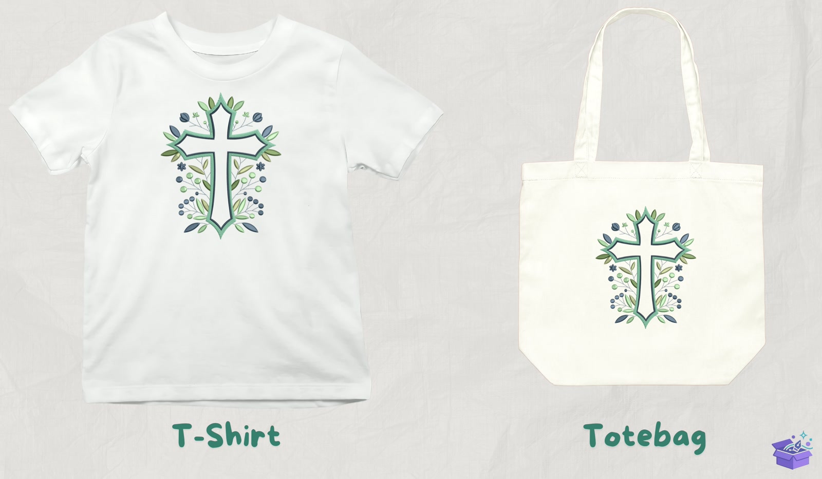 Elegant Floral Cross Motif - Makine Nakış Deseni (SVG, DXF, EPS, PNG) - detaylı önizleme 3