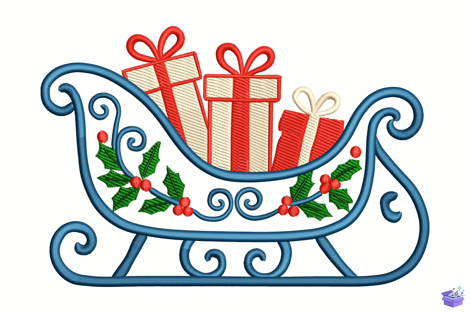 Santa Sleigh - Makine Nakış Deseni (SVG, DXF, EPS, PNG) - detaylı önizleme 5