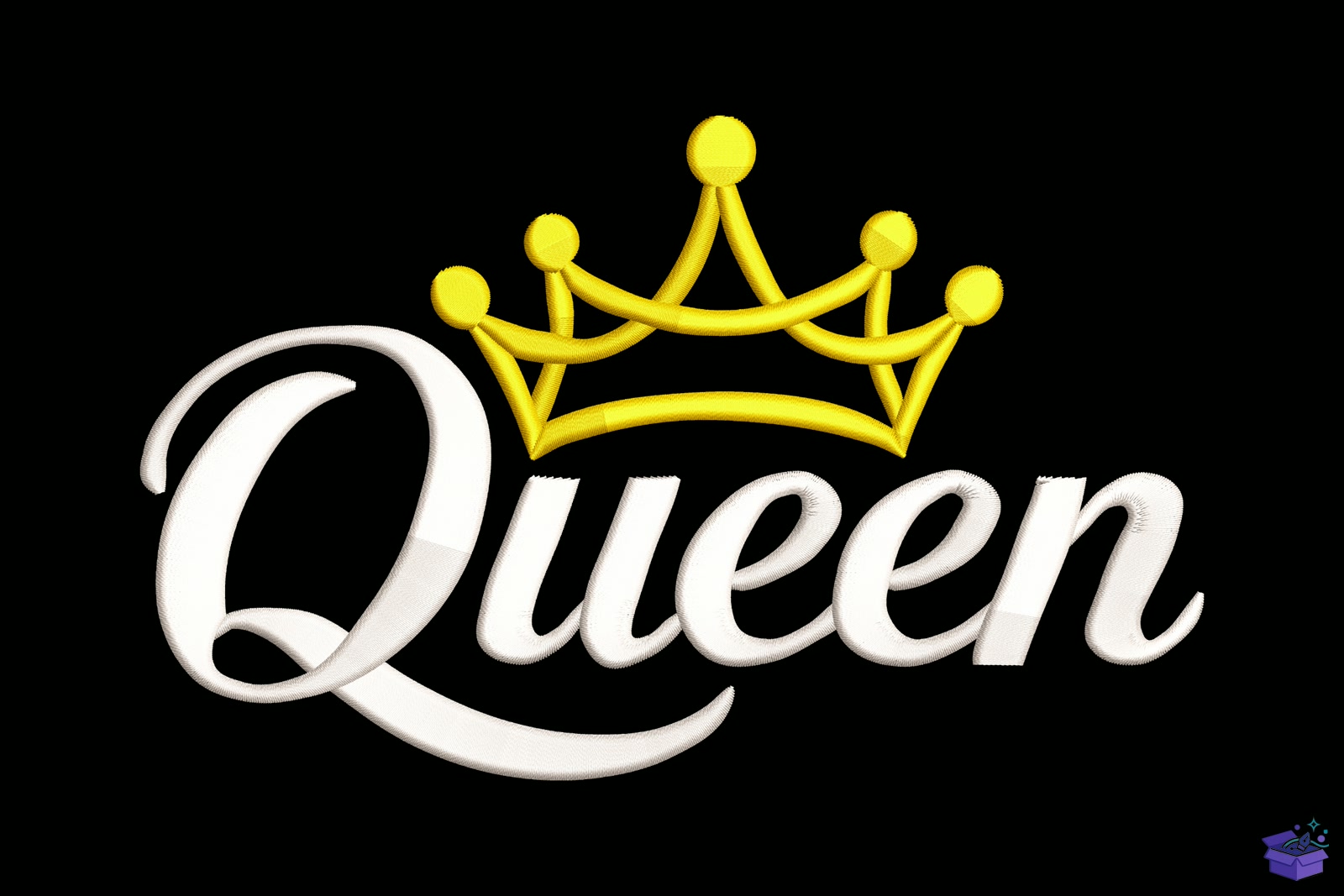 Queen Word - Makine Nakış Deseni (SVG, DXF, EPS, PNG) - Nakış Desenleri İndir (DXF, SVG, EPS)