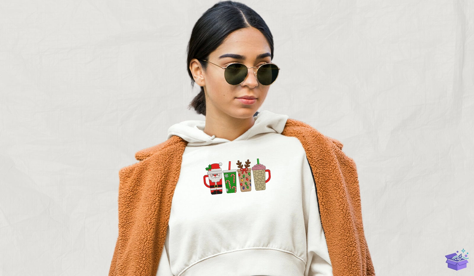 Yılbaşı Coffee Cocoa Crew - Makine Nakış Deseni (SVG, DXF, EPS, PNG) - detaylı önizleme 2