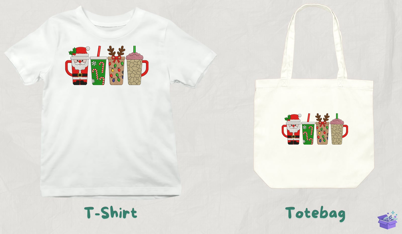 Yılbaşı Coffee Cocoa Crew - Makine Nakış Deseni (SVG, DXF, EPS, PNG) - detaylı önizleme 3