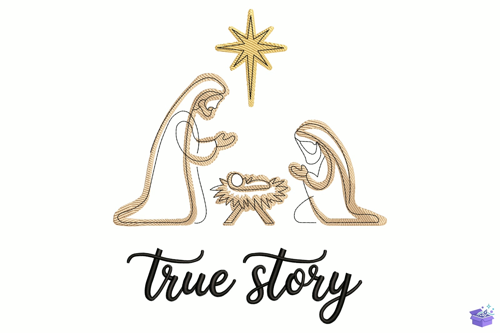 Nativity Scene - Makine Nakış Deseni (SVG, DXF, EPS, PNG) - Nakış Desenleri İndir (DXF, SVG, AI)