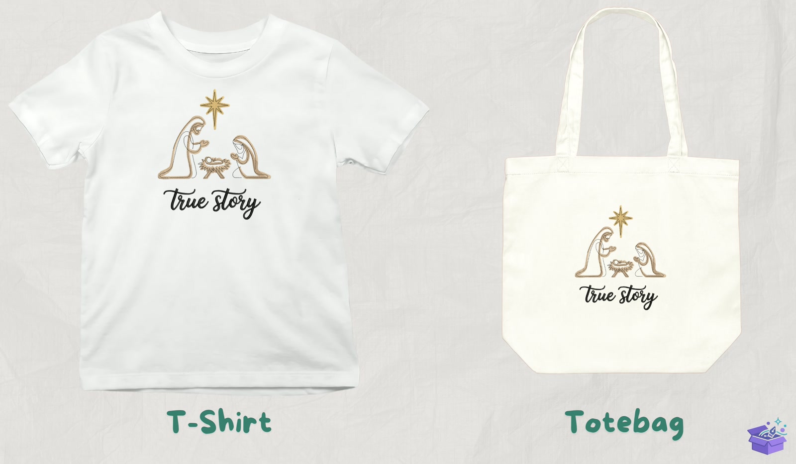 Nativity Scene - Makine Nakış Deseni (SVG, DXF, EPS, PNG) - detaylı önizleme 3