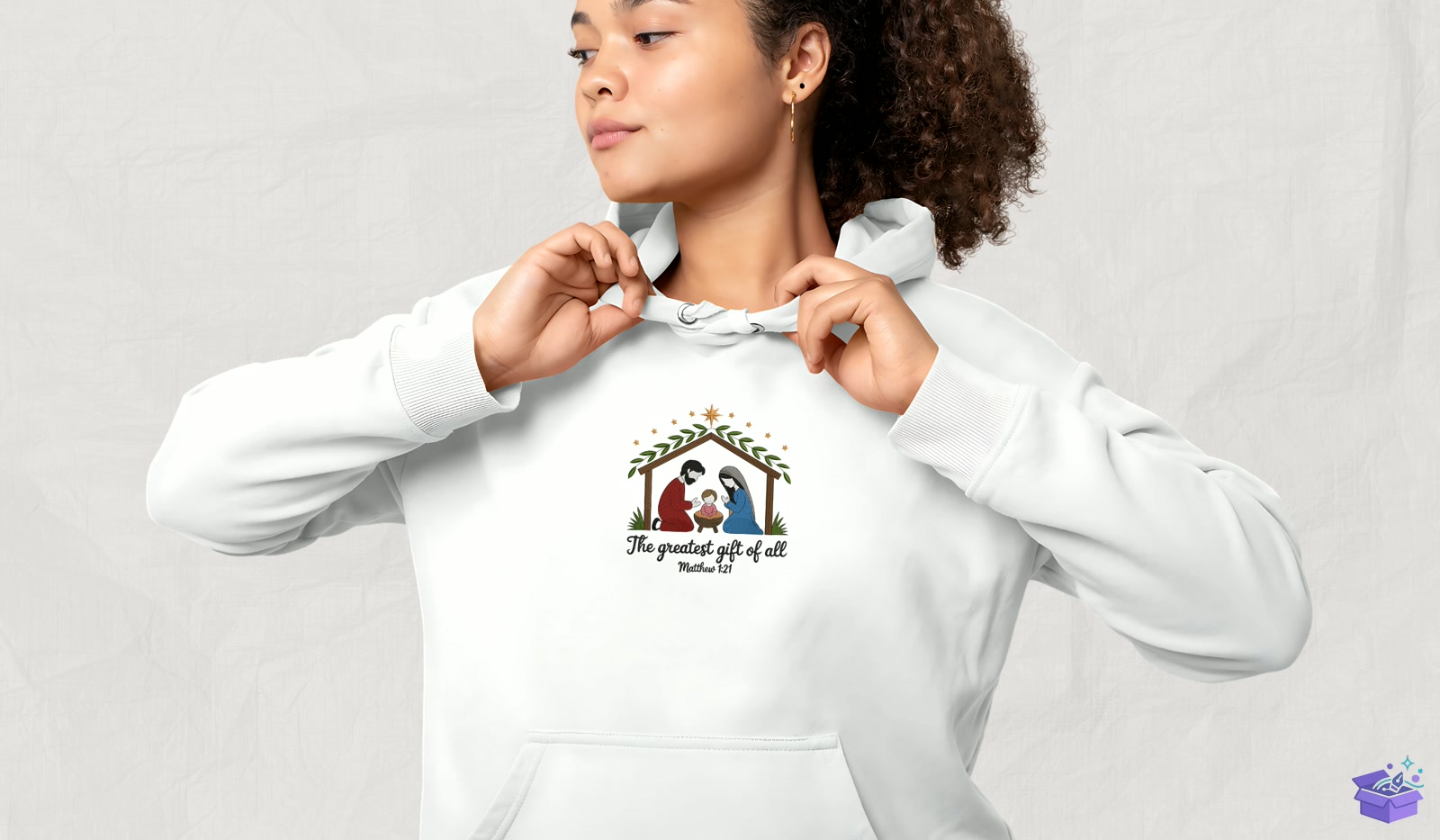 Yılbaşı Nativity - Makine Nakış Deseni (SVG, DXF, EPS, PNG) - detaylı önizleme 4