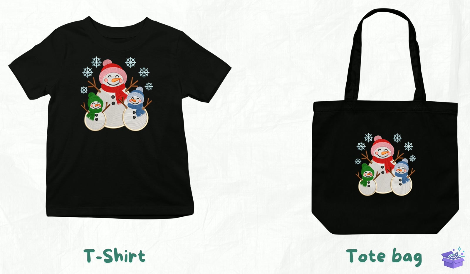 Snowman Trio Family - Makine Nakış Deseni (SVG, DXF, EPS, PNG) - detaylı önizleme 3