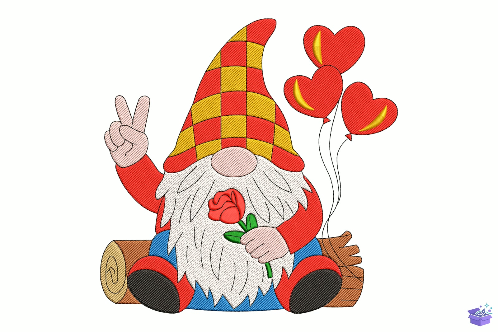 Valentine Gnome - Makine Nakış Deseni (SVG, DXF, EPS, PNG) - detaylı önizleme 5