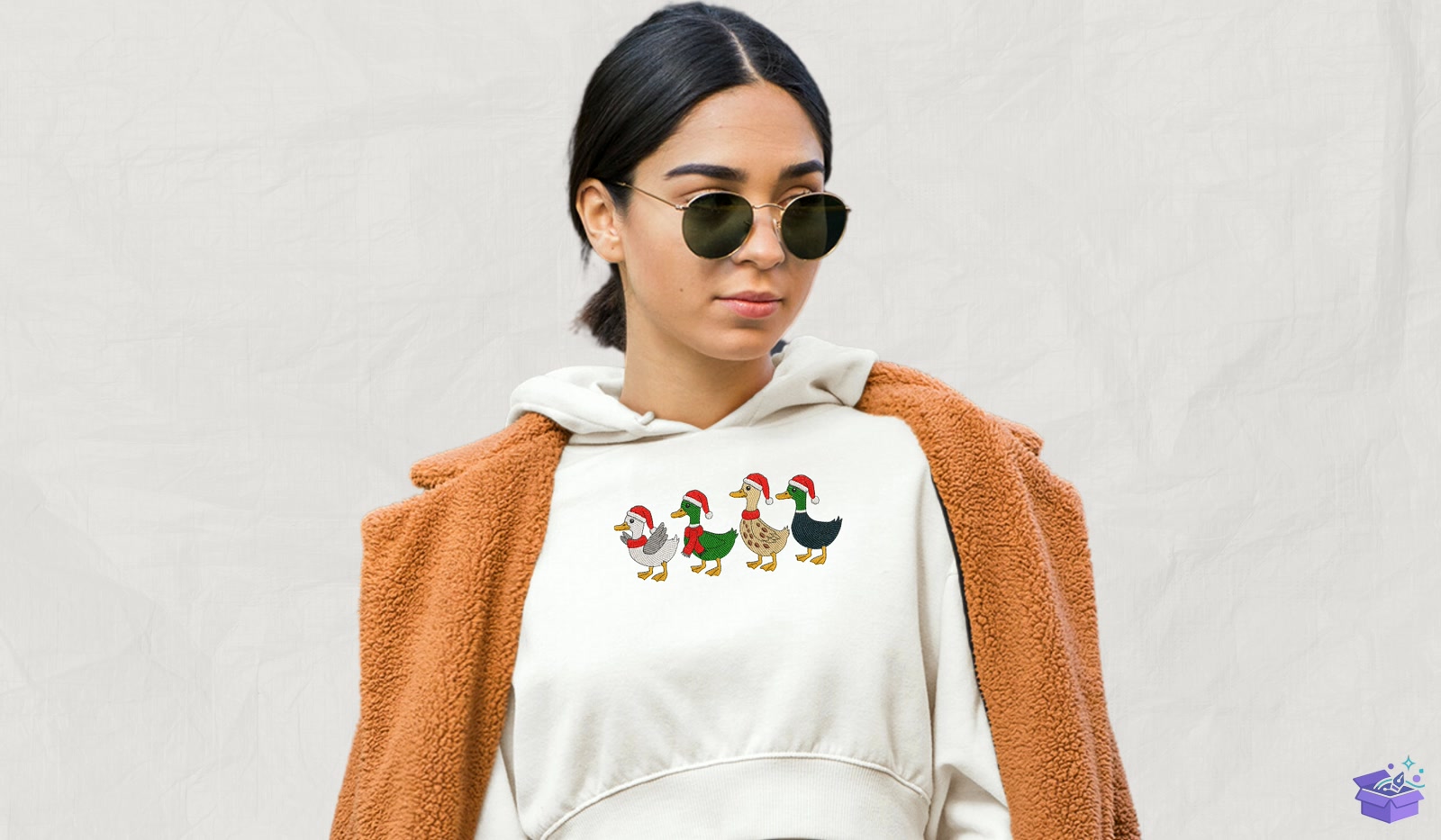 Santa Hat Ducks - Makine Nakış Deseni (SVG, DXF, EPS, PNG) - detaylı önizleme 2