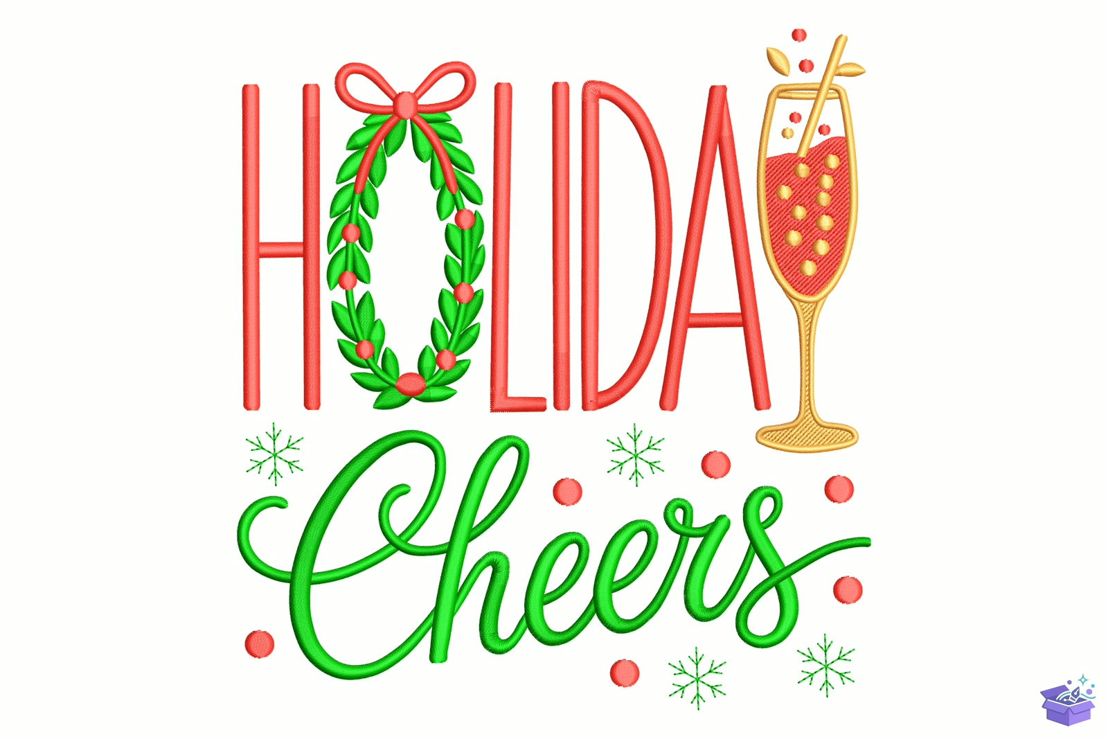 Holiday Cheers - Makine Nakış Deseni (SVG, DXF, EPS, PNG) - Nakış Desenleri İndir (DXF, SVG, EPS)