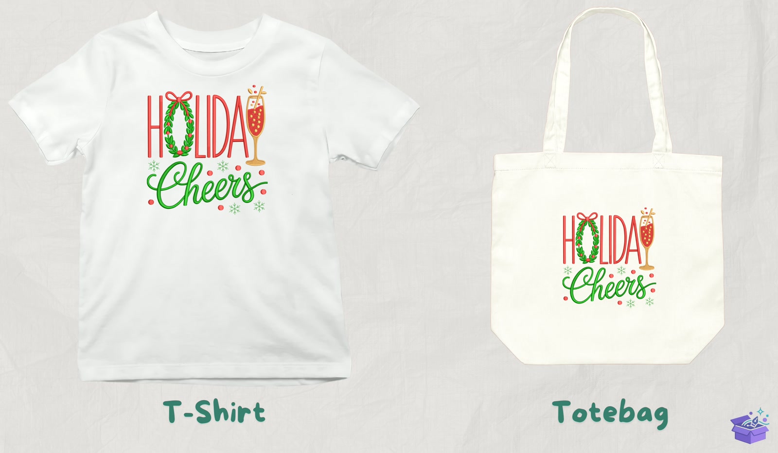 Holiday Cheers - Makine Nakış Deseni (SVG, DXF, EPS, PNG) - detaylı önizleme 3