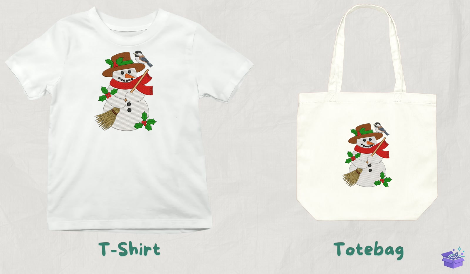 Scarf And Hat Snowman - Makine Nakış Deseni (SVG, DXF, EPS, PNG) - detaylı önizleme 3
