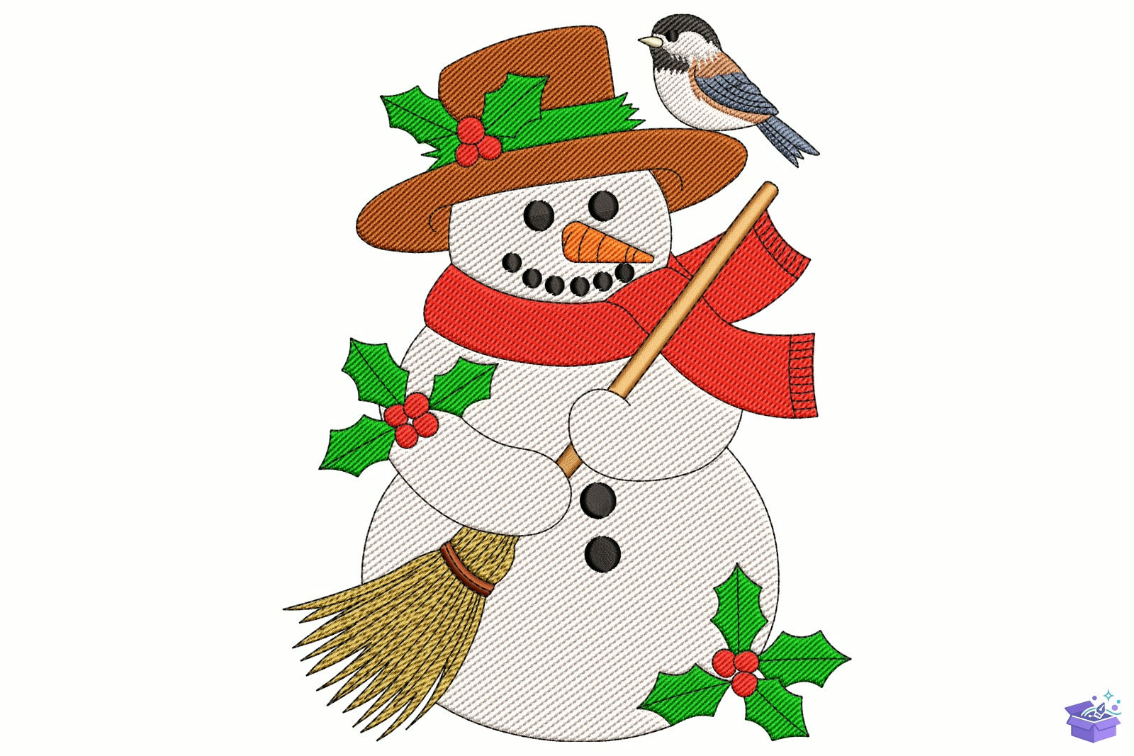 Scarf And Hat Snowman - Makine Nakış Deseni (SVG, DXF, EPS, PNG) - detaylı önizleme 5