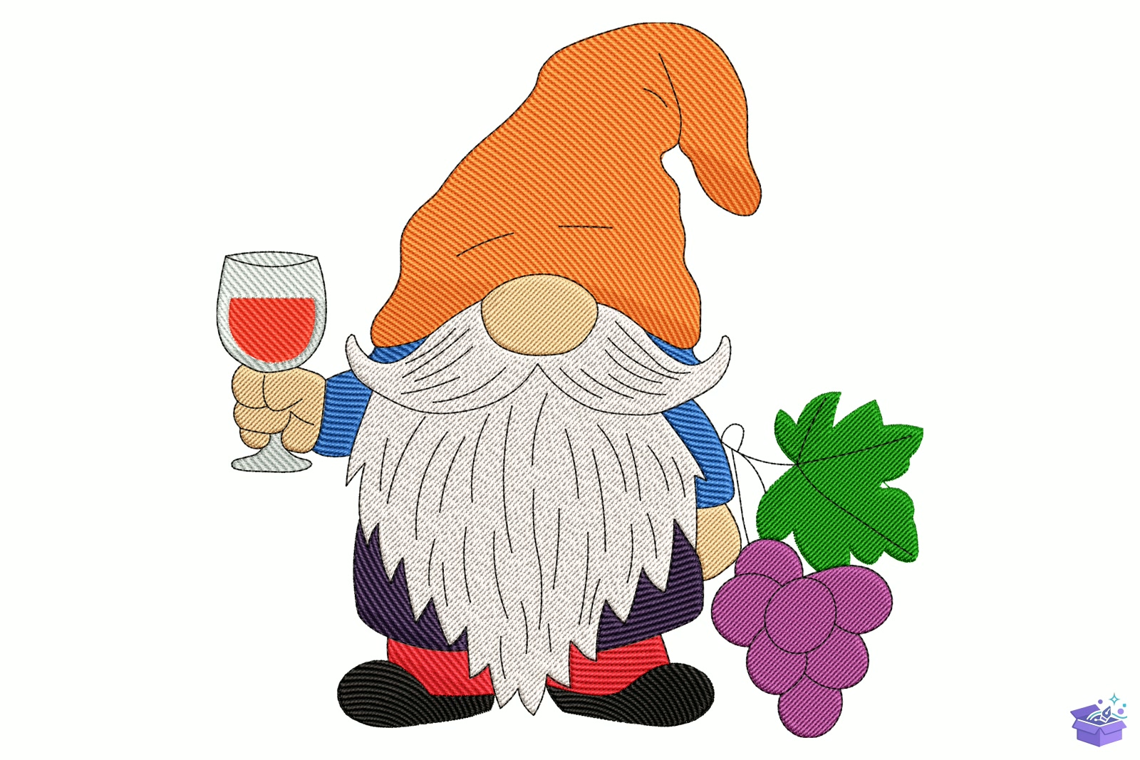 Vineyard Gnome - Makine Nakış Deseni (SVG, DXF, EPS, PNG) - detaylı önizleme 5