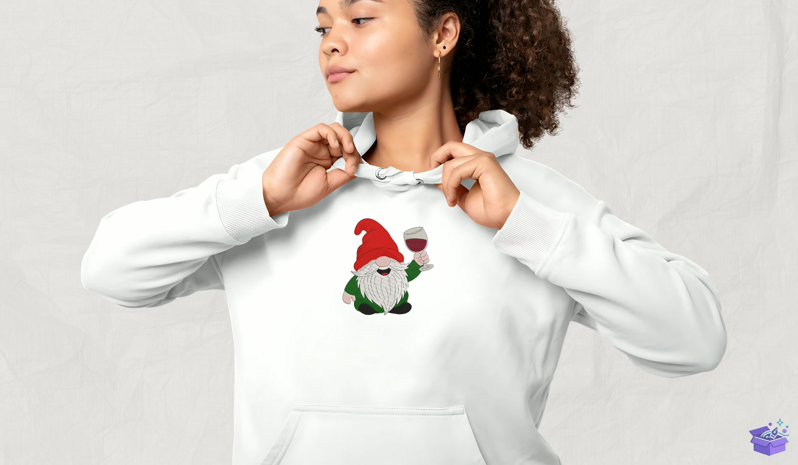 Wine Lover Gnome - Makine Nakış Deseni (SVG, DXF, EPS, PNG) - detaylı önizleme 4