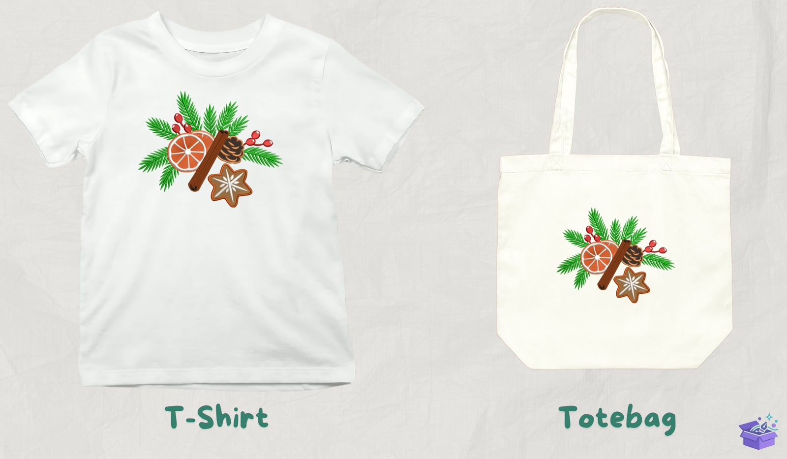 Yılbaşı Greenery - Makine Nakış Deseni (SVG, DXF, EPS, PNG) - detaylı önizleme 3