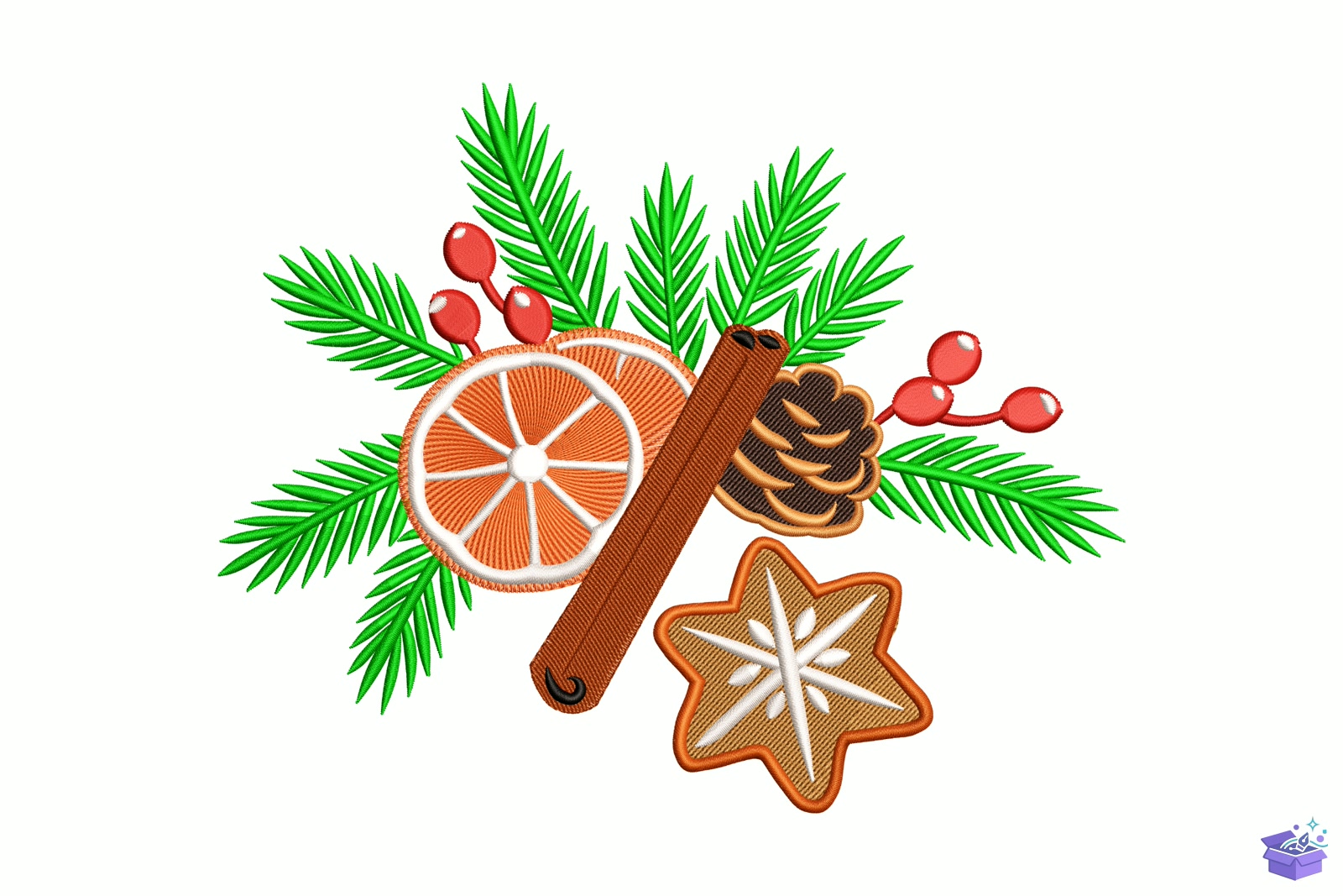 Yılbaşı Greenery - Makine Nakış Deseni (SVG, DXF, EPS, PNG) - detaylı önizleme 5
