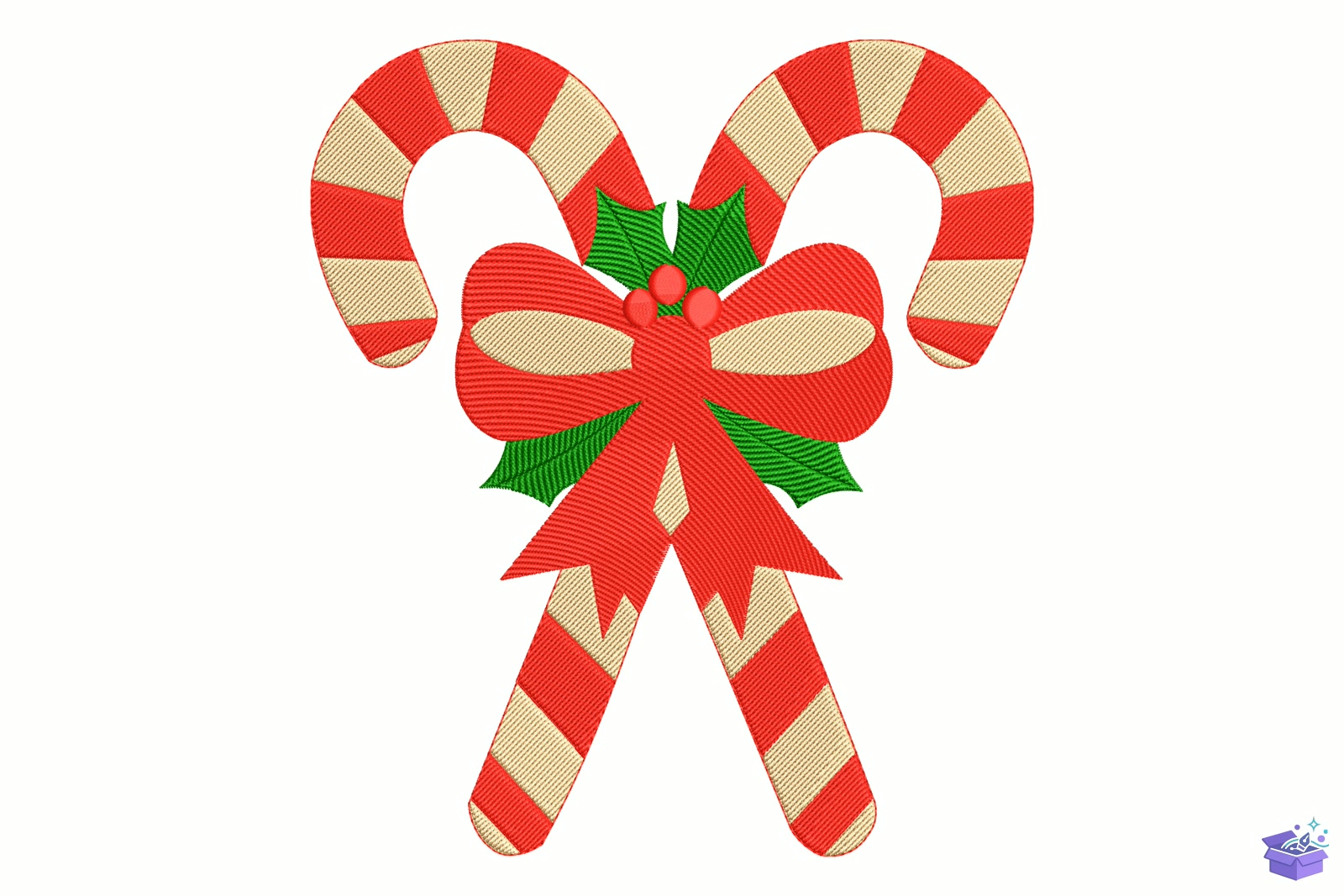 Candy Cane Bow - Makine Nakış Deseni (SVG, DXF, EPS, PNG) - detaylı önizleme 5