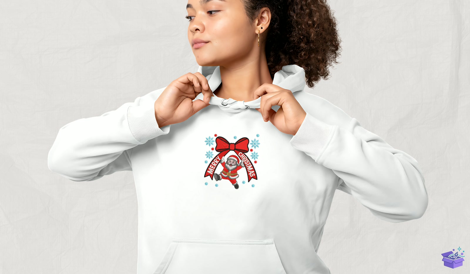 Santa Yılbaşı Tabela Levha - Makine Nakış Deseni (SVG, DXF, EPS, PNG) - detaylı önizleme 4