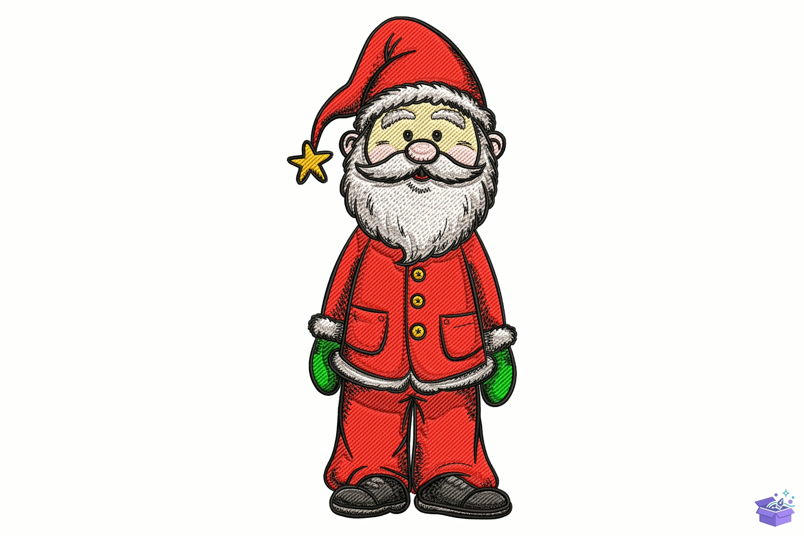 Yılbaşı Santa - Makine Nakış Deseni (SVG, DXF, EPS, PNG) - Nakış Desenleri İndir (DXF, SVG, EPS)