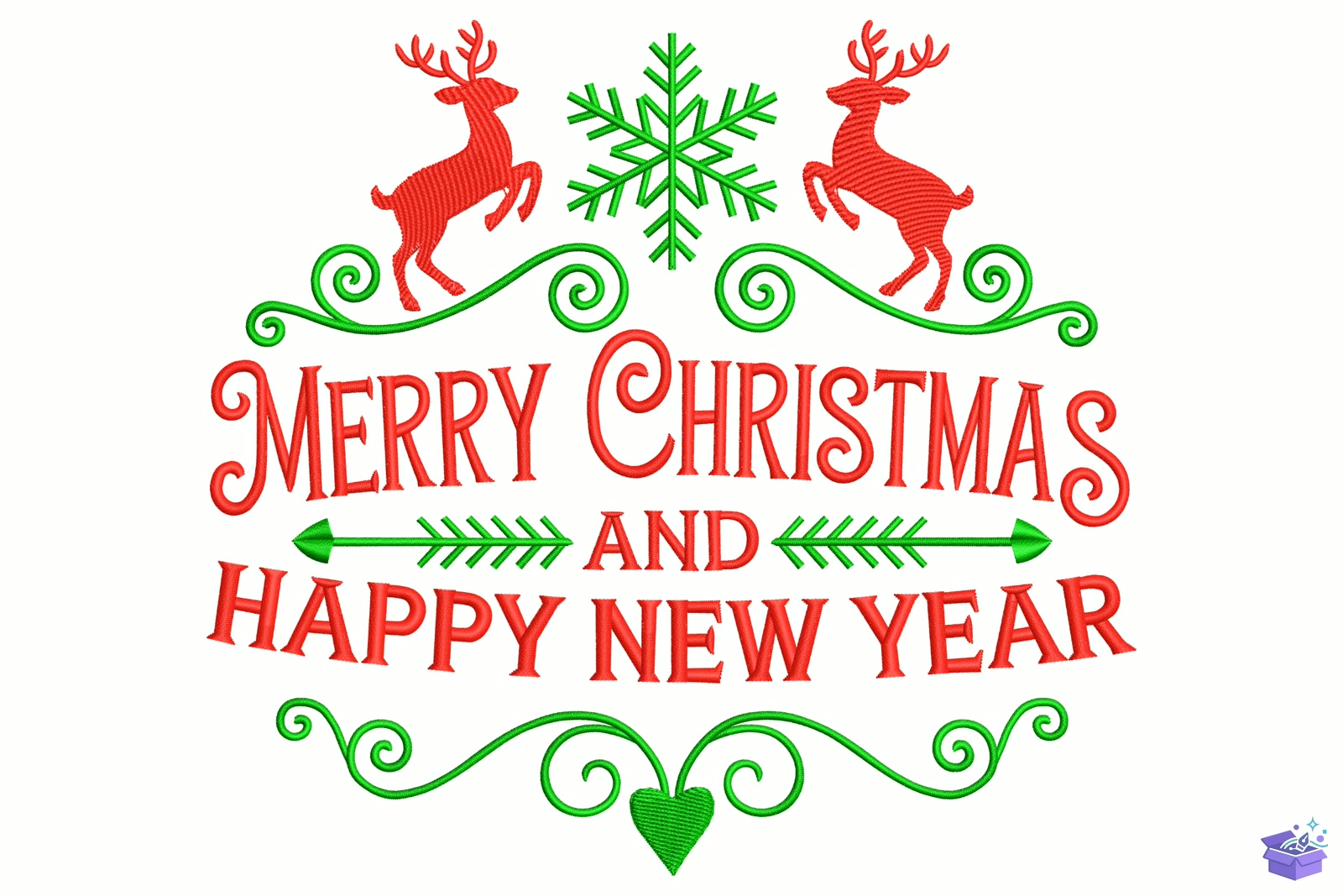 Merry Yılbaşı Text - Makine Nakış Deseni (SVG, DXF, EPS, PNG) - Nakış Desenleri İndir (DXF, SVG, EPS)